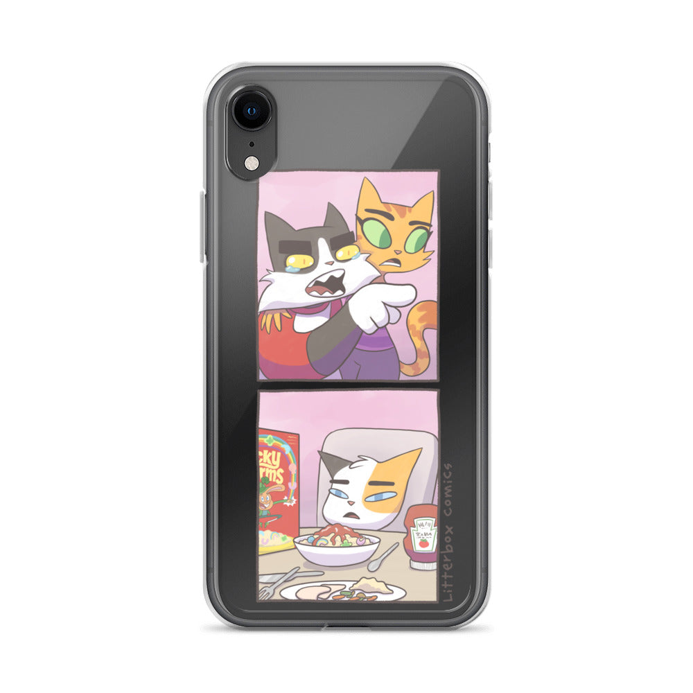Cat Yelling at Cat Meme iPhone Case