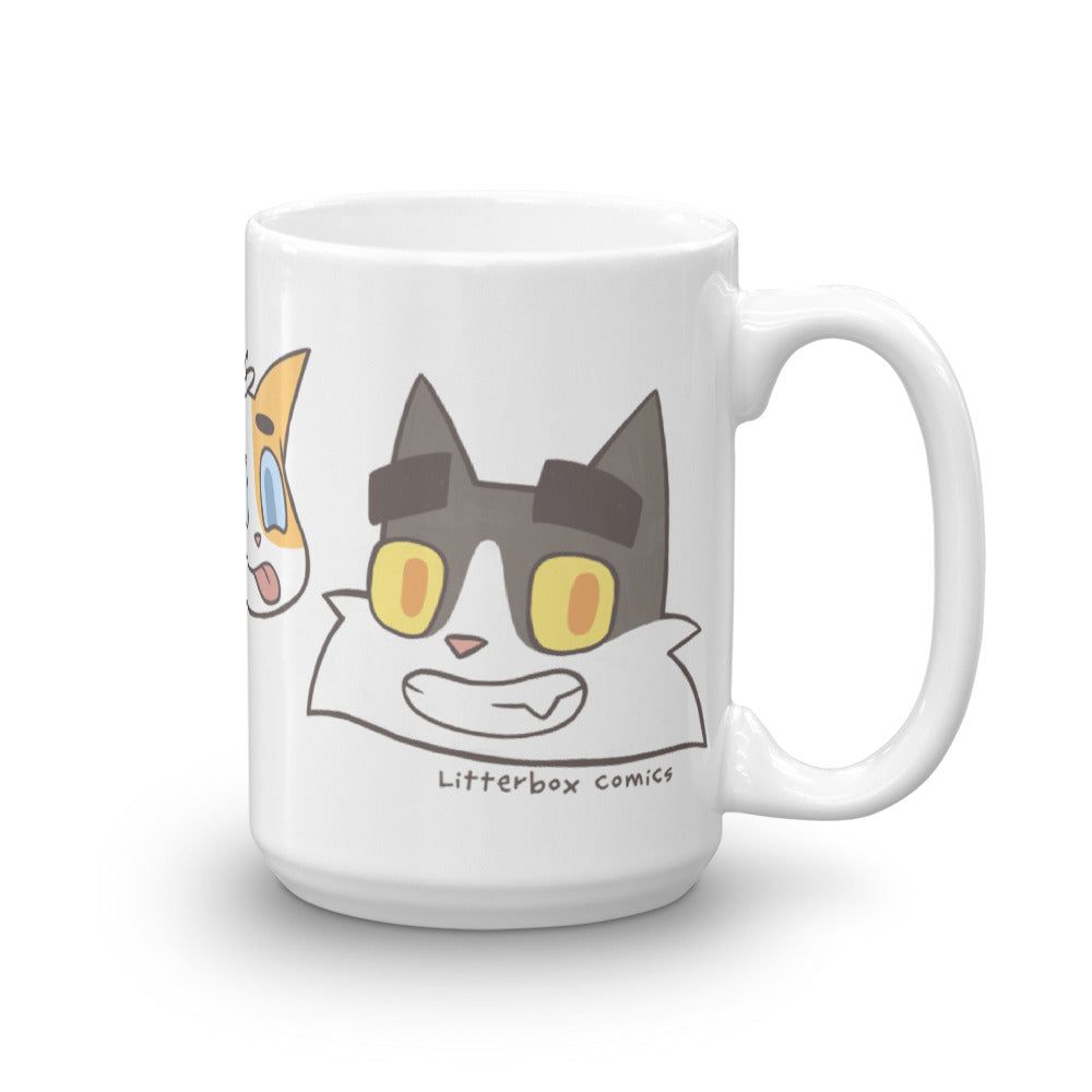 Litterbox Family Heads Mug