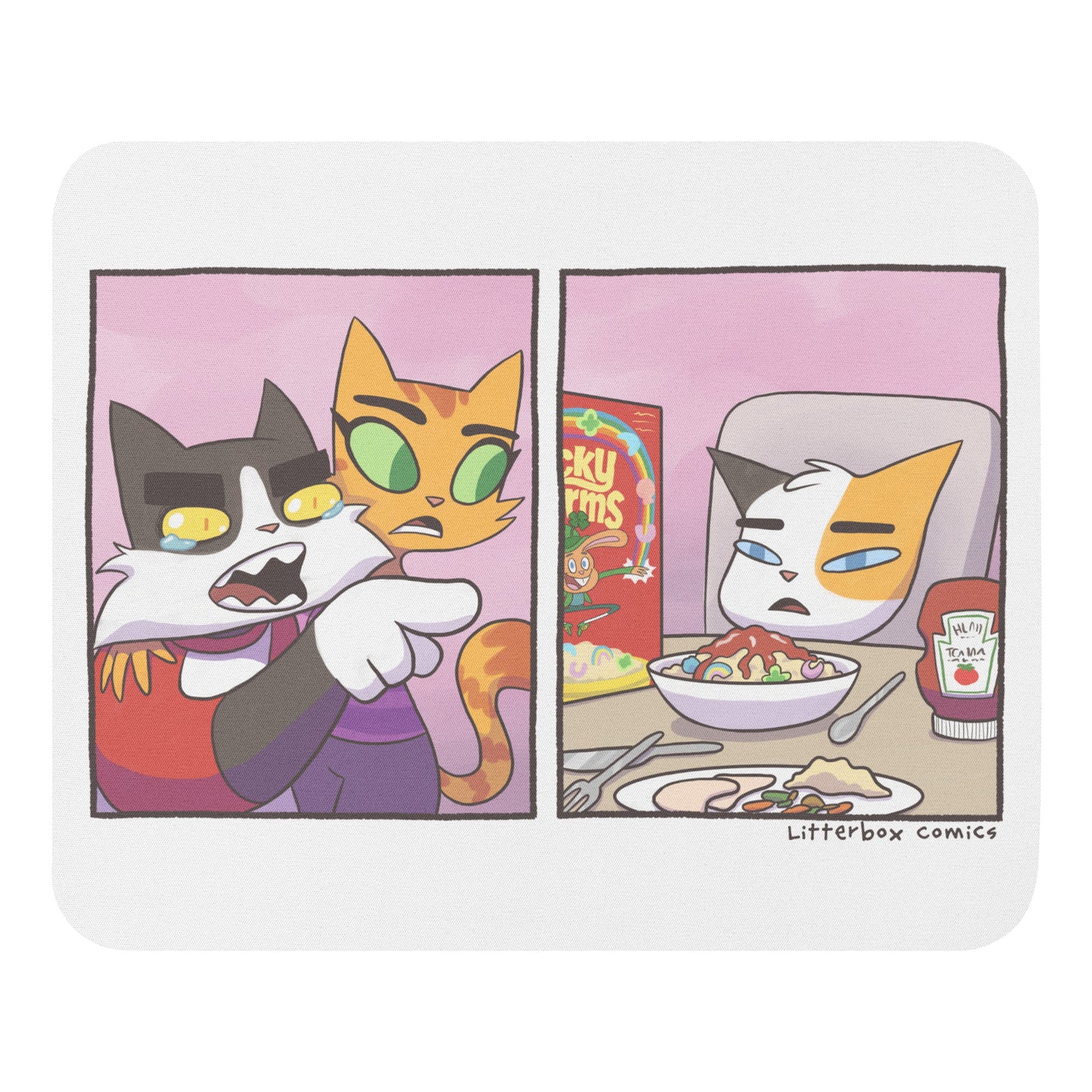 Cat Yelling at Cat Meme Mouse Pad