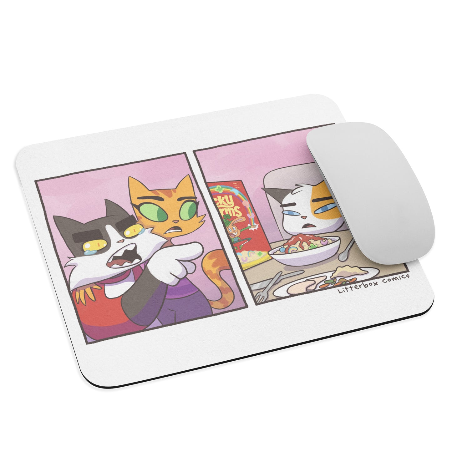 Cat Yelling at Cat Meme Mouse Pad