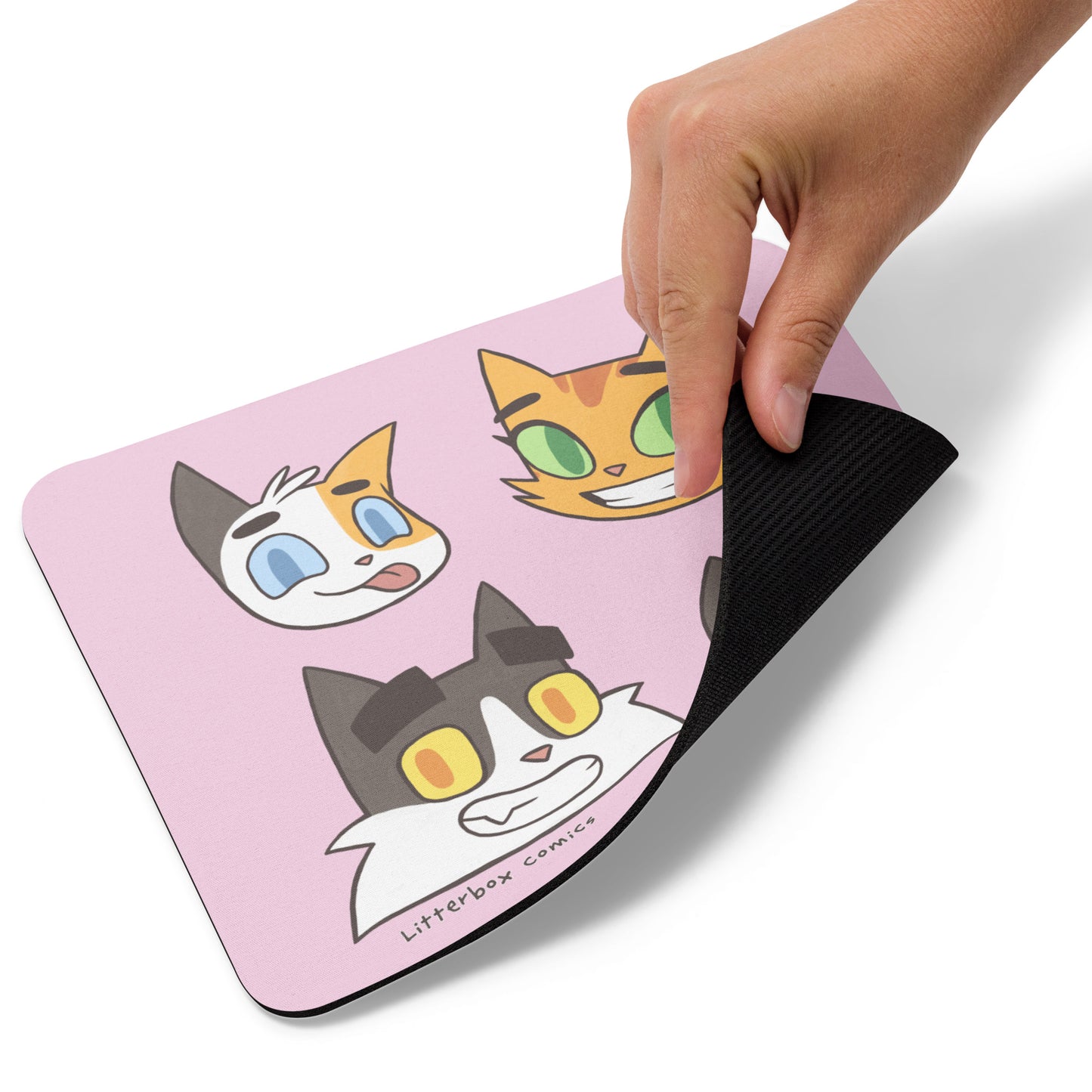 Litterbox Family Heads Mouse Pad