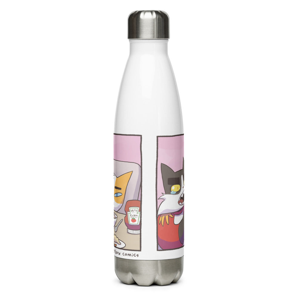 Cat Yelling at Cat Meme Water Bottle