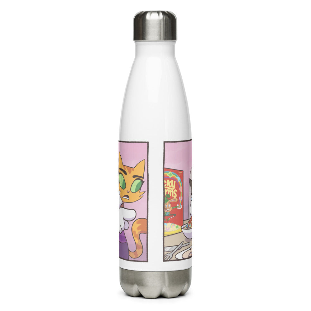 Cat Yelling at Cat Meme Water Bottle