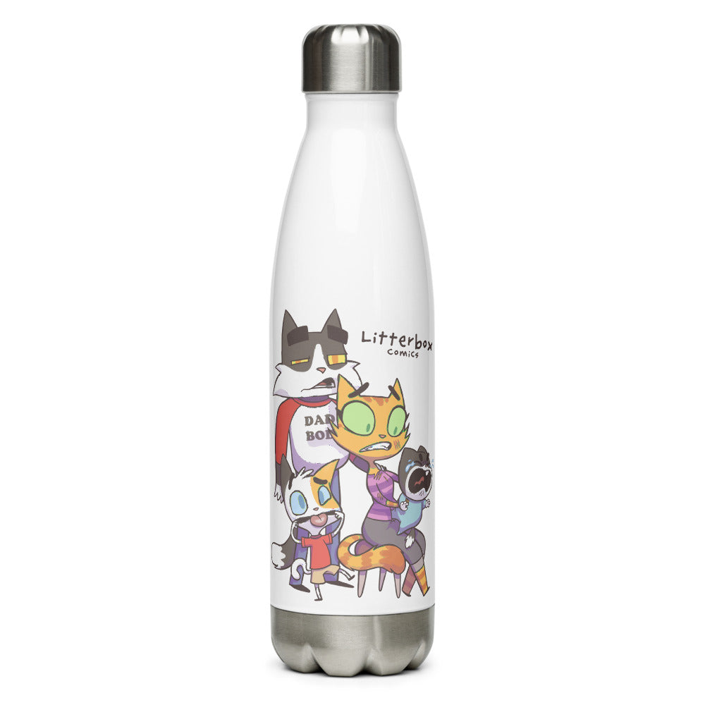 Litterbox Family Photos Water Bottle