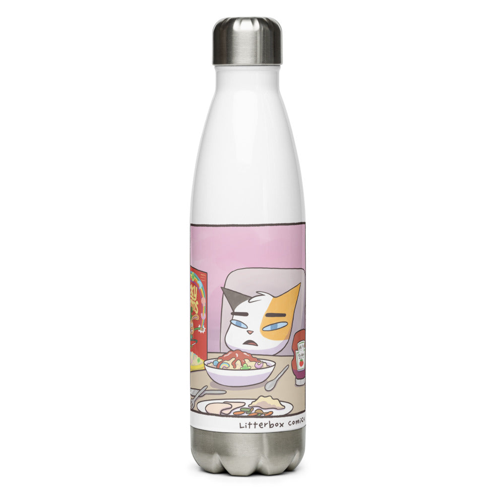 Cat Yelling at Cat Meme Water Bottle