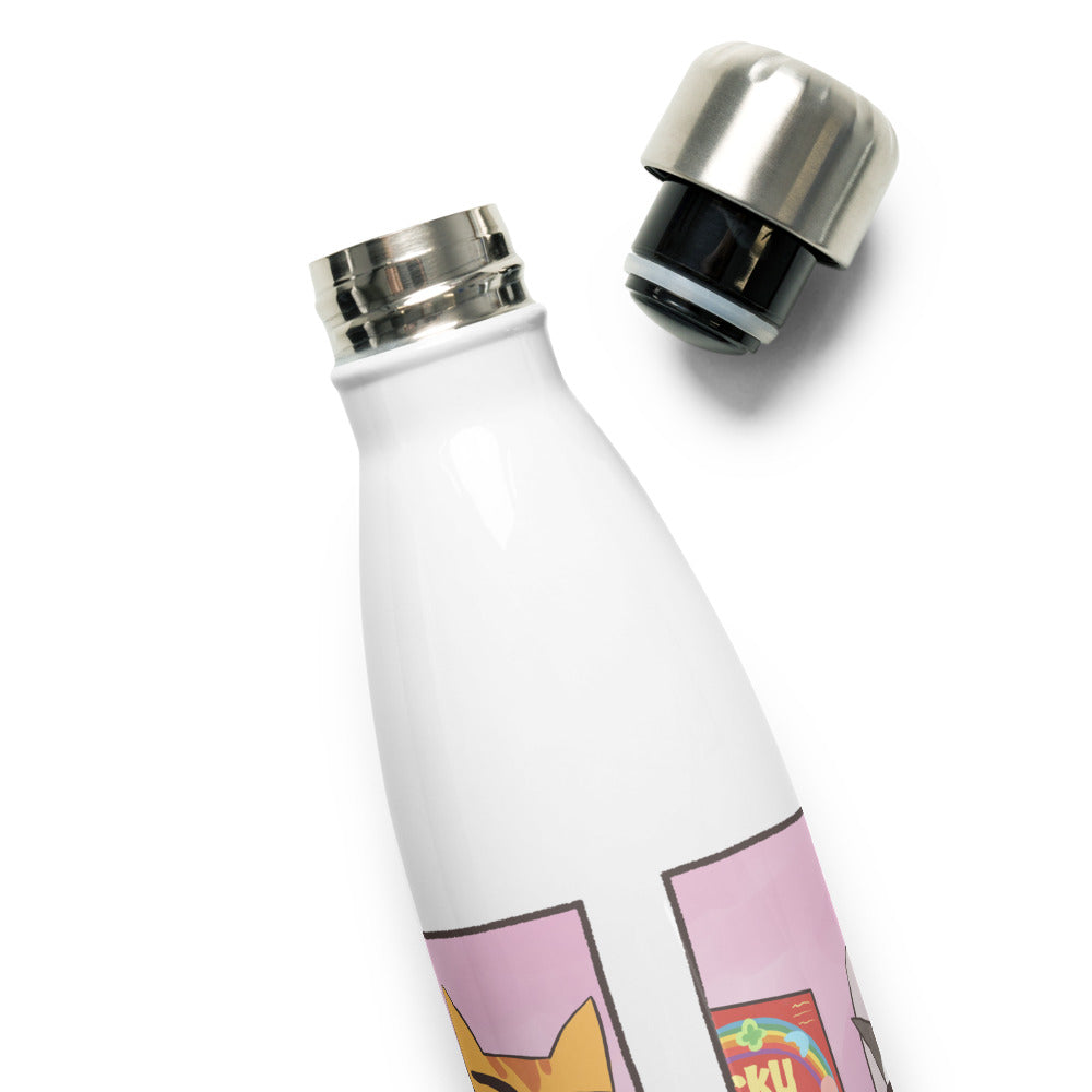 Cat Yelling at Cat Meme Water Bottle