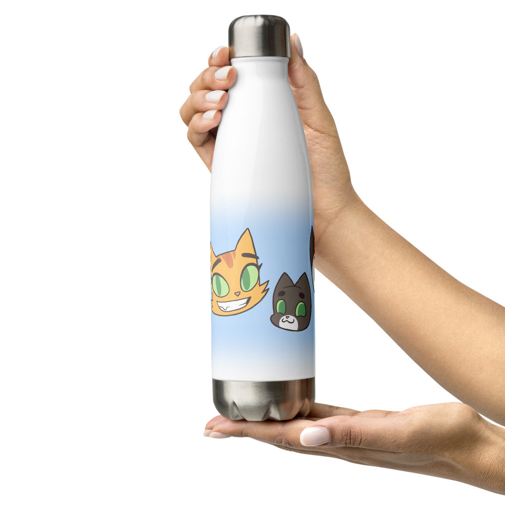Litterbox Family Heads Water Bottle