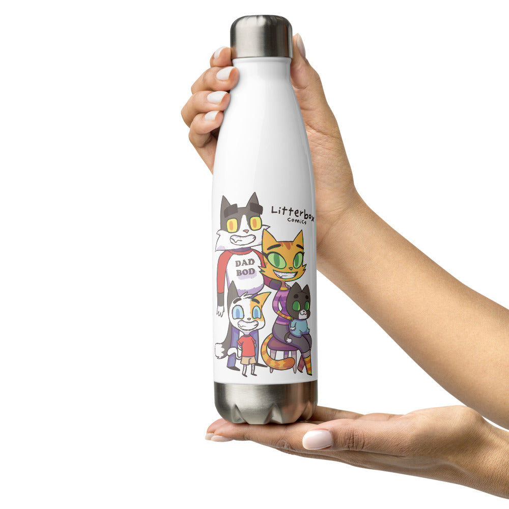 Litterbox Family Photos Water Bottle
