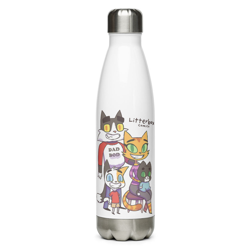 Litterbox Family Photos Water Bottle