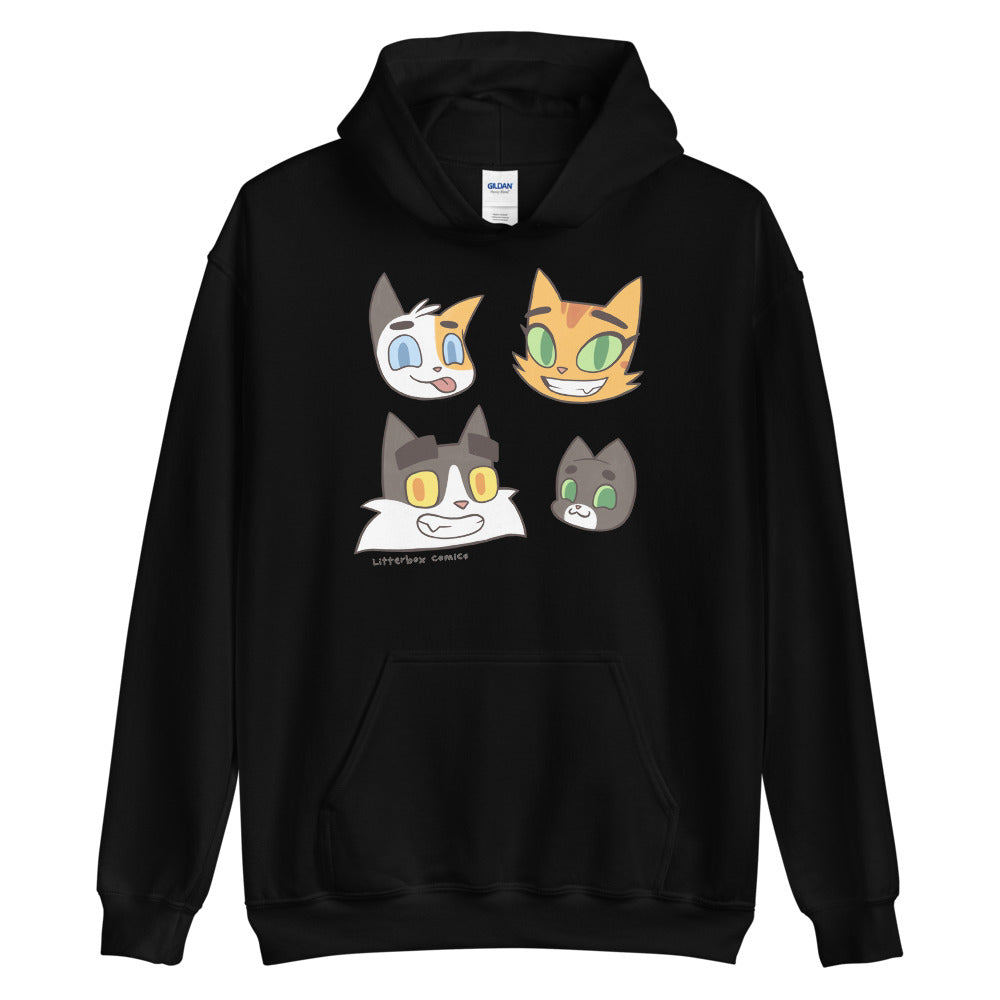 Litterbox Family Heads Unisex Hoodie