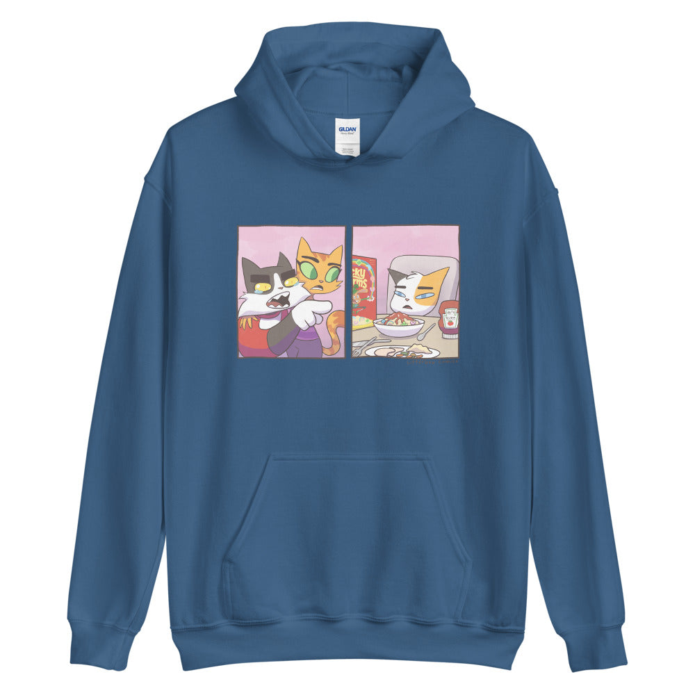 Cat Yelling at Cat Meme Unisex Hoodie