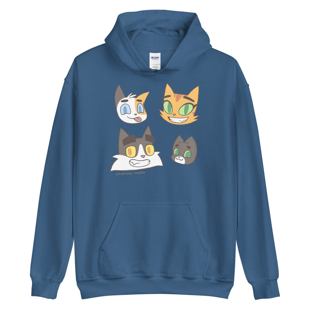 Litterbox Family Heads Unisex Hoodie