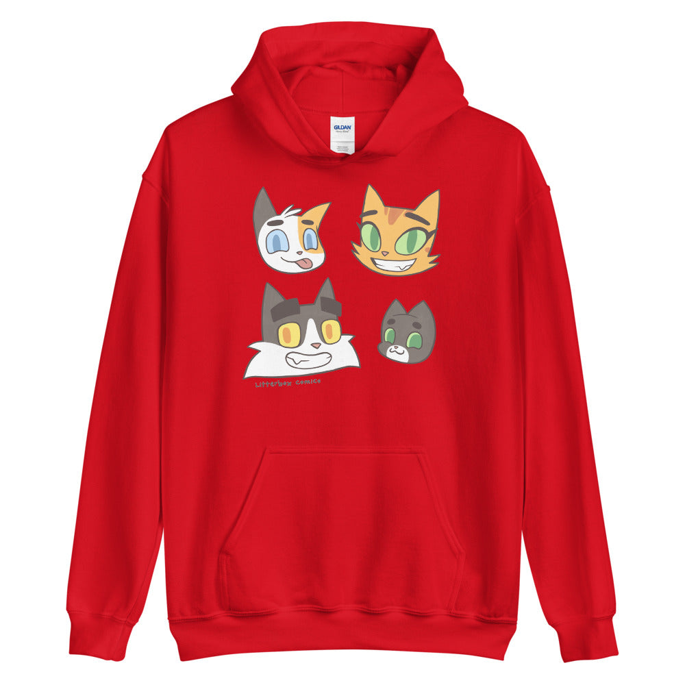 Litterbox Family Heads Unisex Hoodie