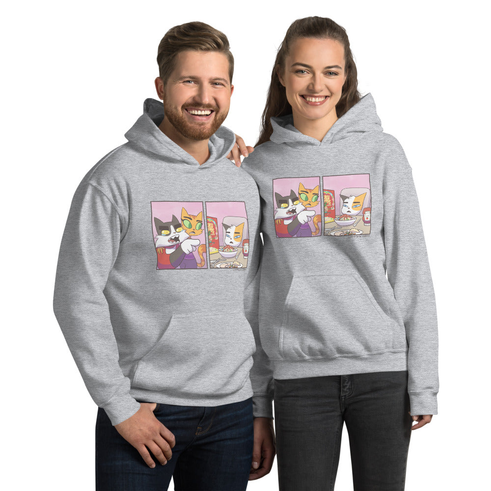 Cat Yelling at Cat Meme Unisex Hoodie