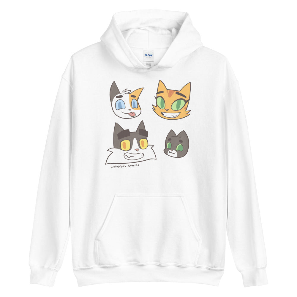 Litterbox Family Heads Unisex Hoodie