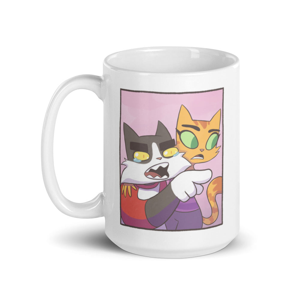Cat Yelling at Cat Meme Mug