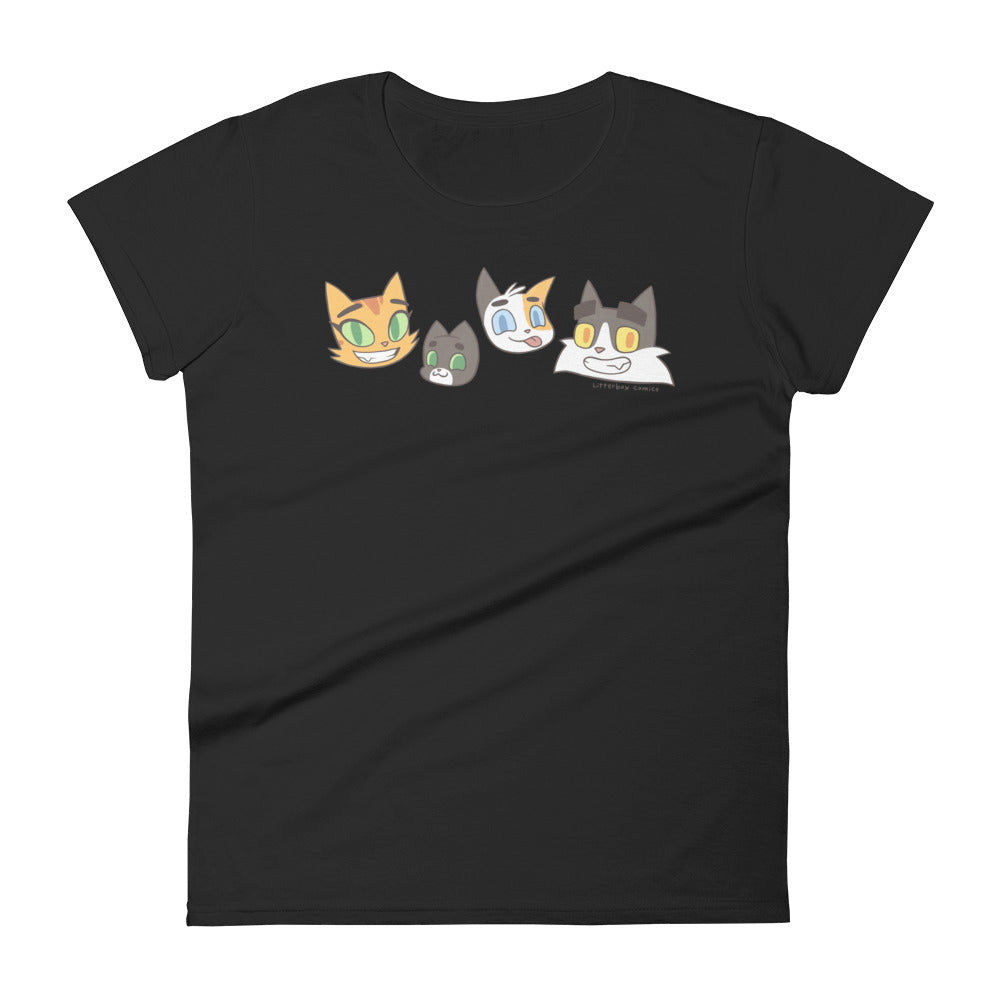 Litterbox Family Heads Women's T-Shirt