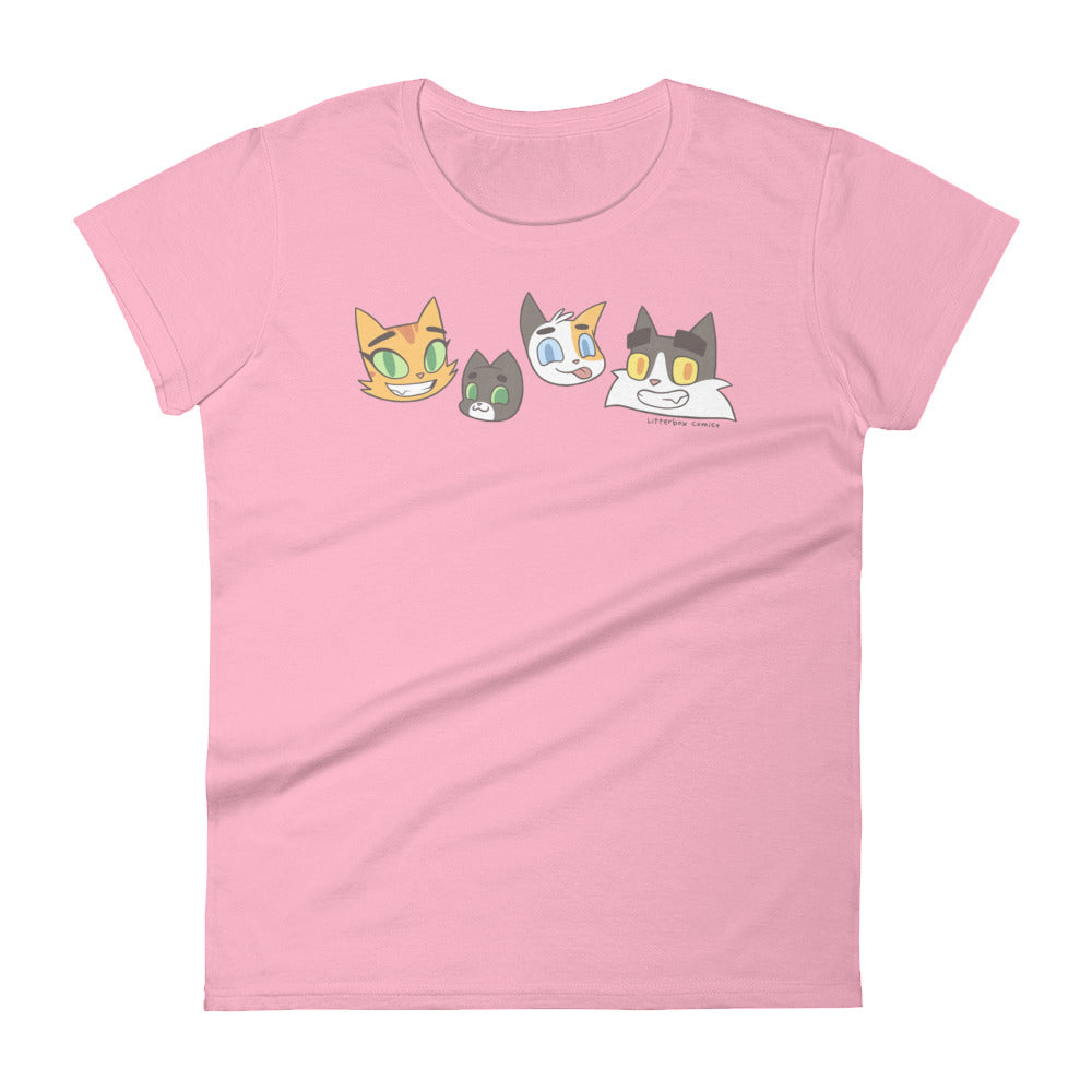Litterbox Family Heads Women's T-Shirt