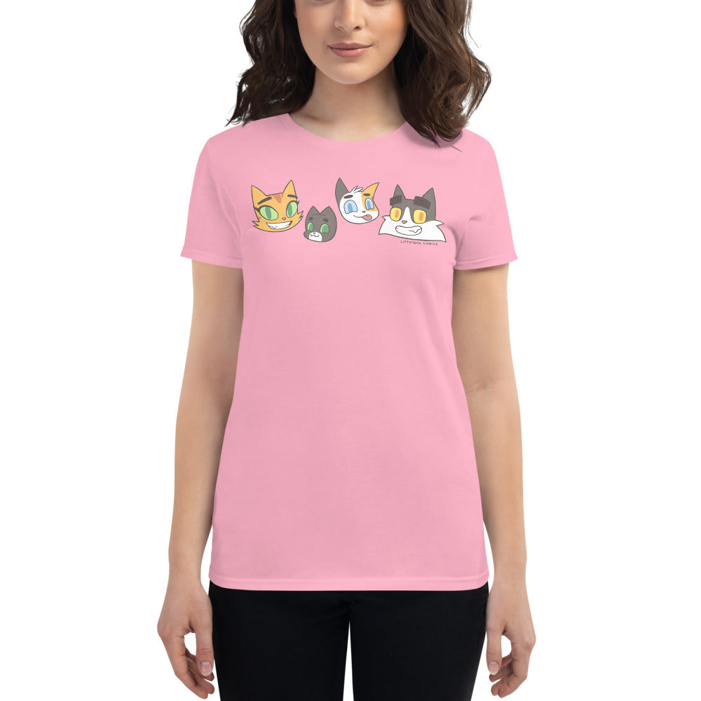Litterbox Family Heads Women's T-Shirt