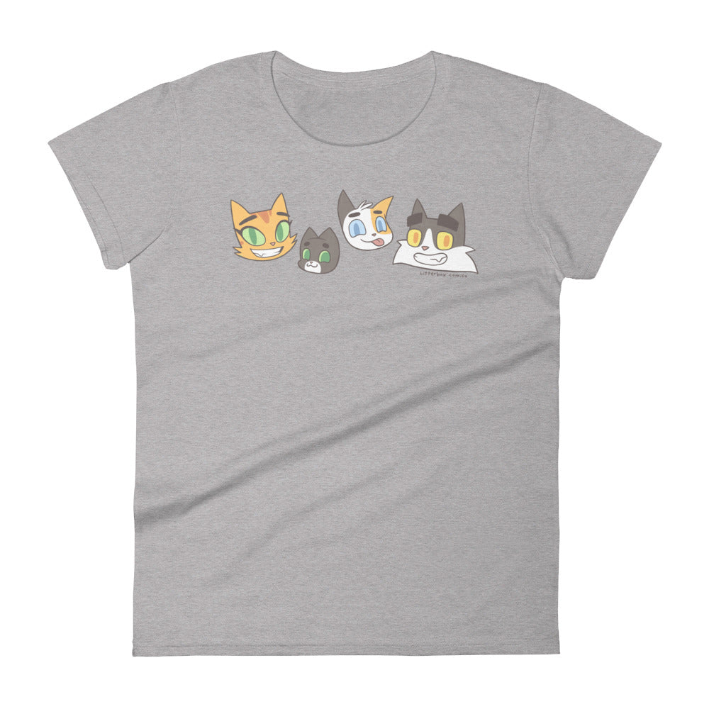 Litterbox Family Heads Women's T-Shirt