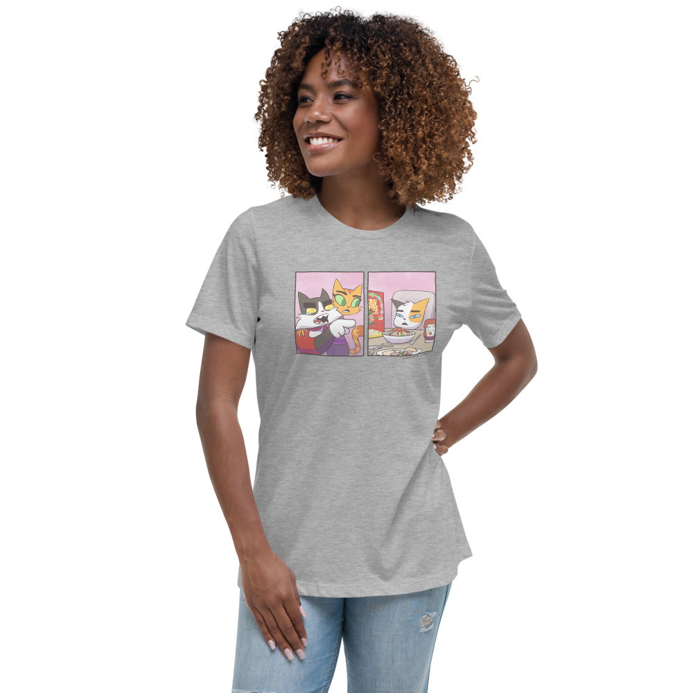 Cat Yelling at Cat Meme Women's Relaxed T-Shirt