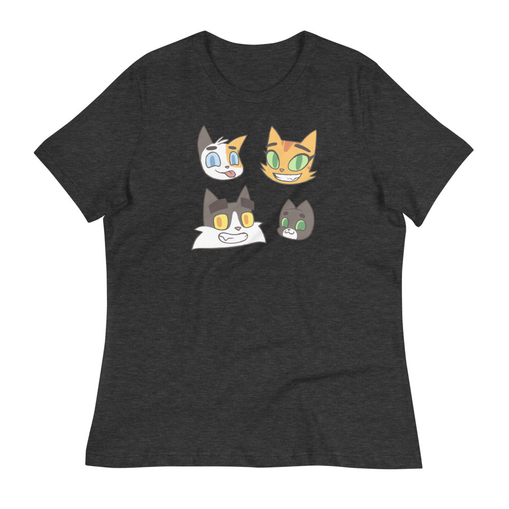 Litterbox Family Heads Women's Relaxed T-Shirt