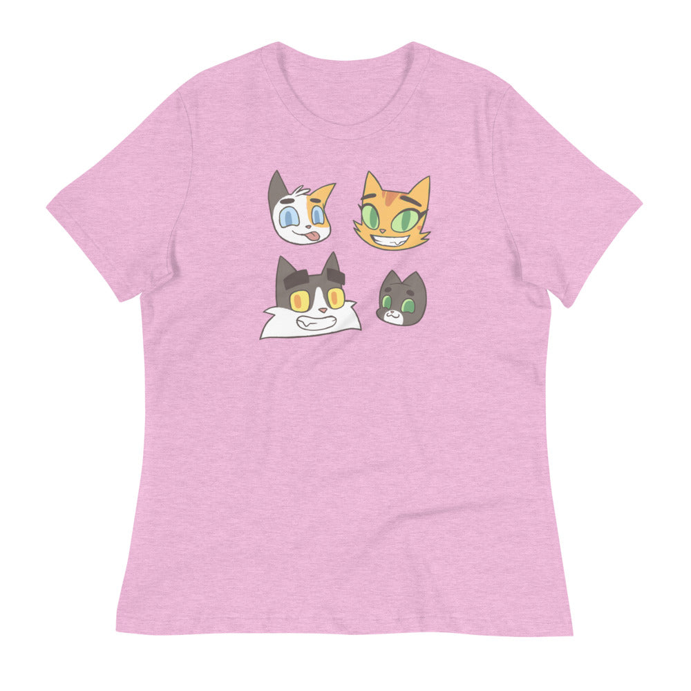 Litterbox Family Heads Women's Relaxed T-Shirt