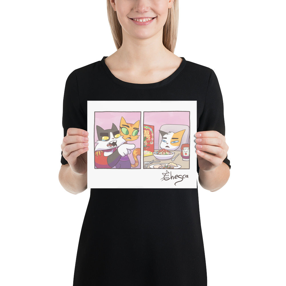 "Cat Yelling at Cat Meme" Signed Print