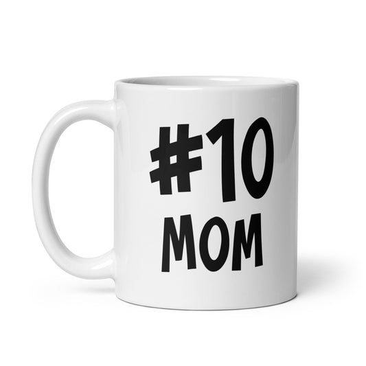 #10 MOM 11oz white mug by Litterbox Comics, handle on left