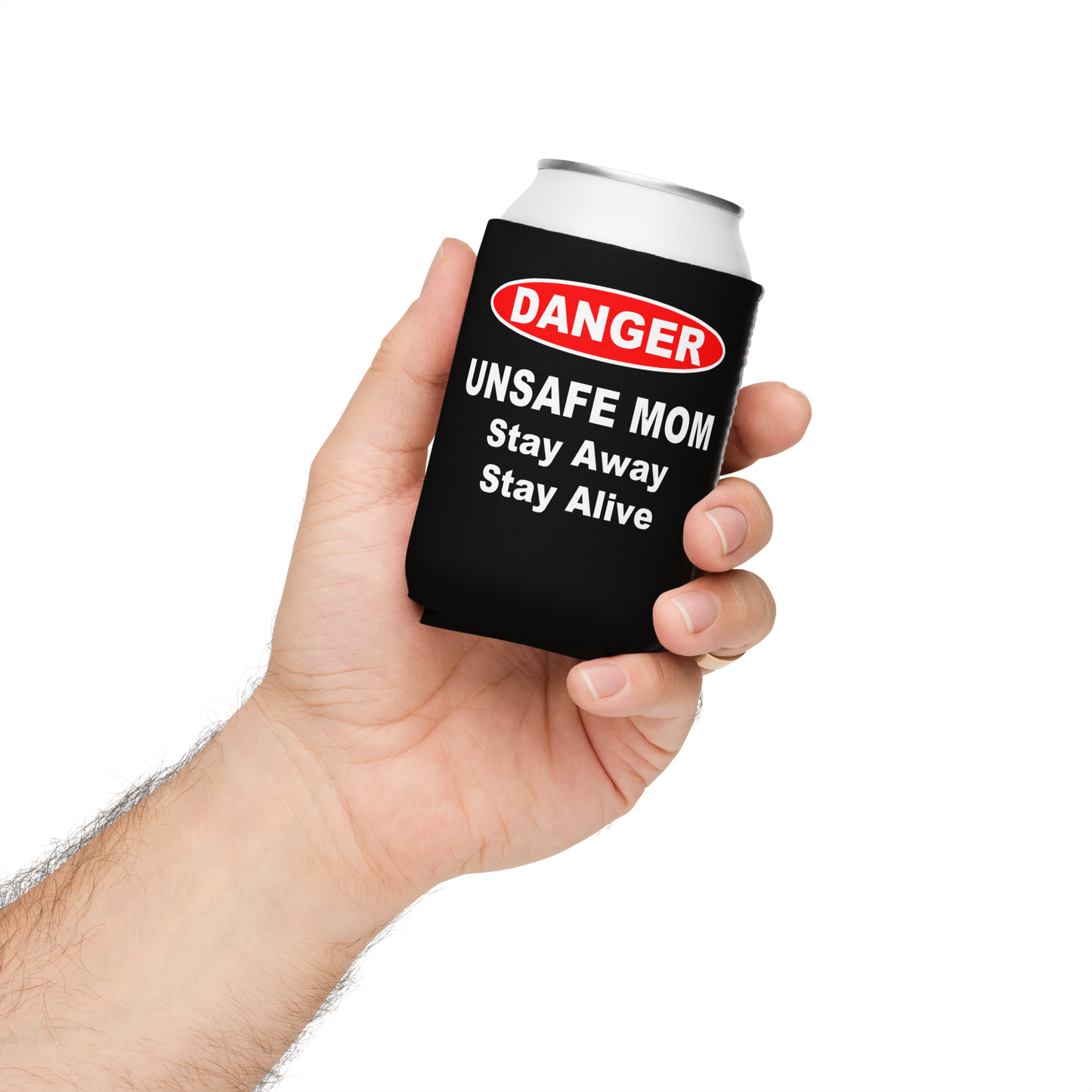 Unsafe Mom Black Can Cooler