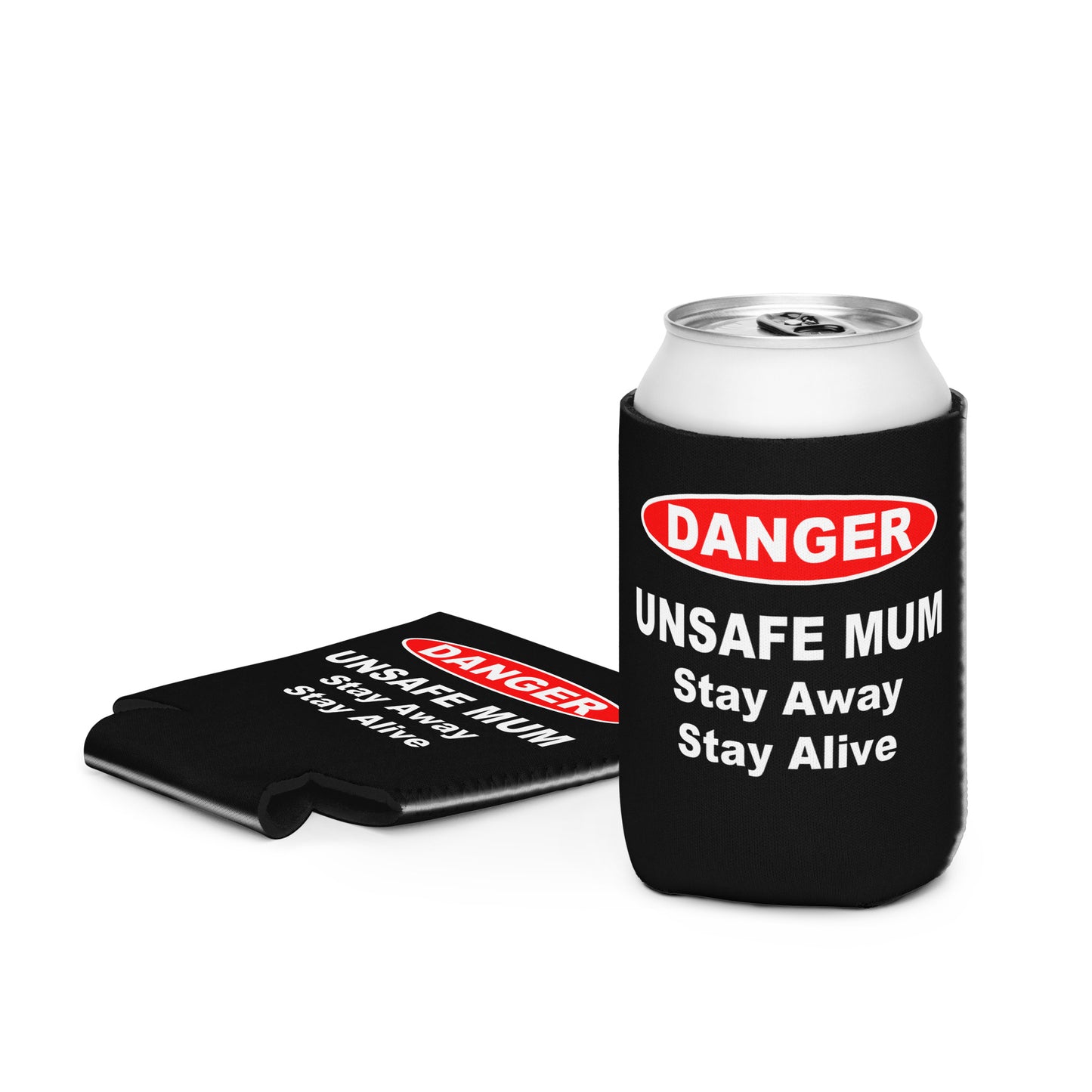Unsafe Mum Black Can Cooler