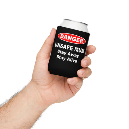 Unsafe Mum Black Can Cooler