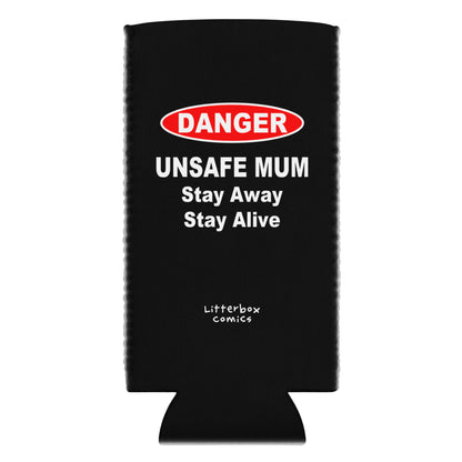 Unsafe Mum Black Can Cooler