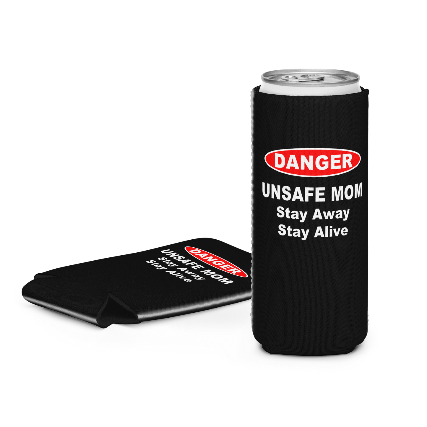 Unsafe Mom Black Can Cooler