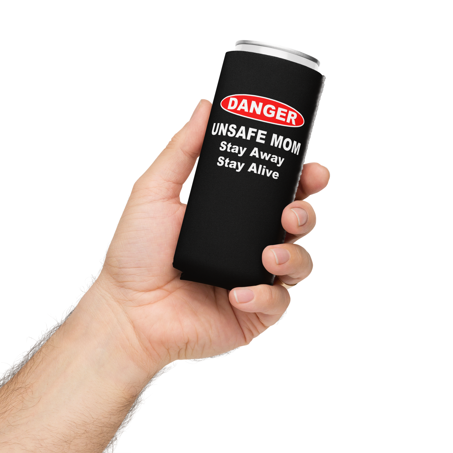 Unsafe Mom Black Can Cooler