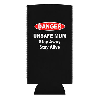 Unsafe Mum Black Can Cooler