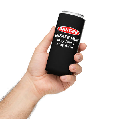 Unsafe Mum Black Can Cooler