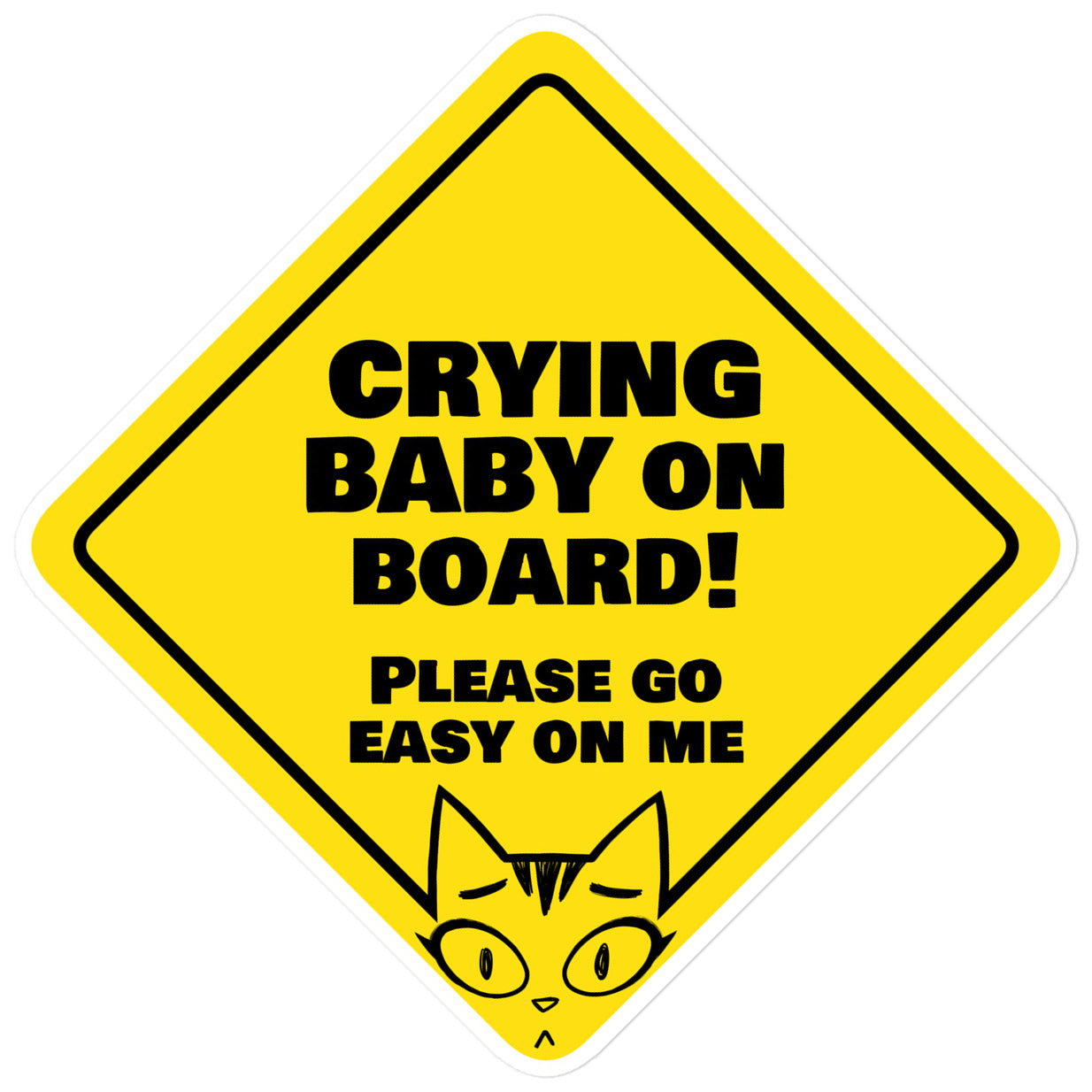 Crying Baby on Board Vinyl Sticker