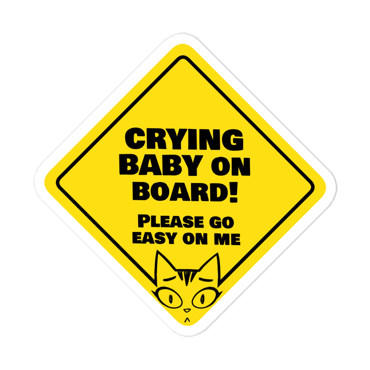 Crying Baby on Board Vinyl Car Sticker