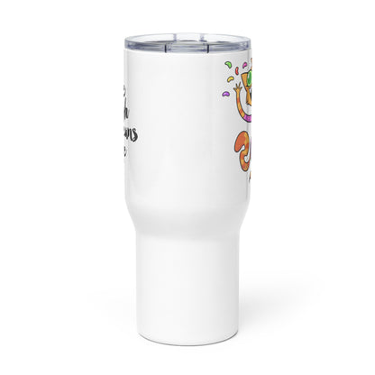 Live Laugh Jellybeans Cake Dancing Fran Travel Mug with handle
