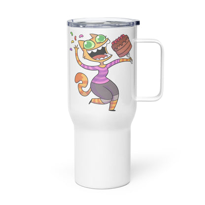 Live Laugh Jellybeans Cake Dancing Fran Travel Mug with handle