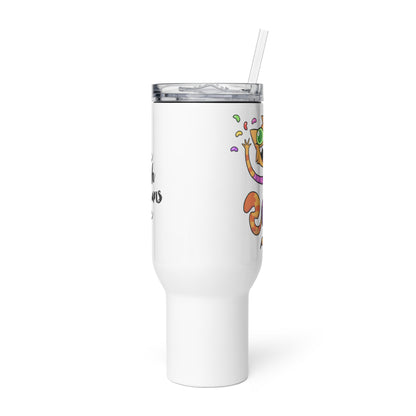 Live Laugh Jellybeans Cake Dancing Fran Travel Mug with handle