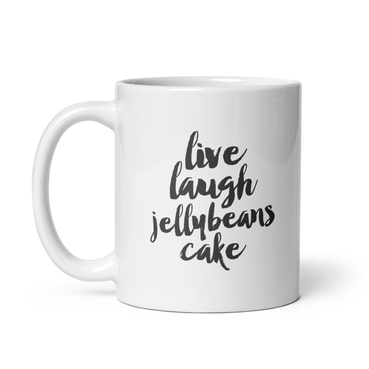 Live Laugh Jellybeans Cake Dancing Fran Mug