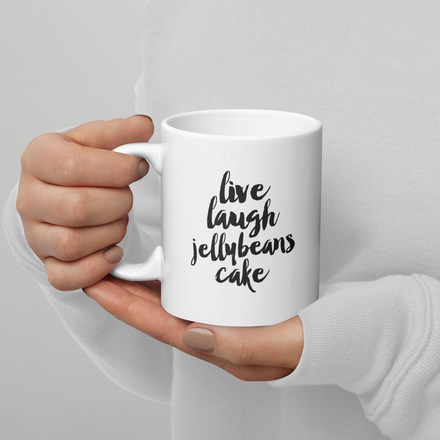 Live Laugh Jellybeans Cake Dancing Fran Mug