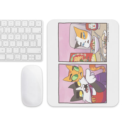 Cat Yelling at Cat Meme Mouse Pad