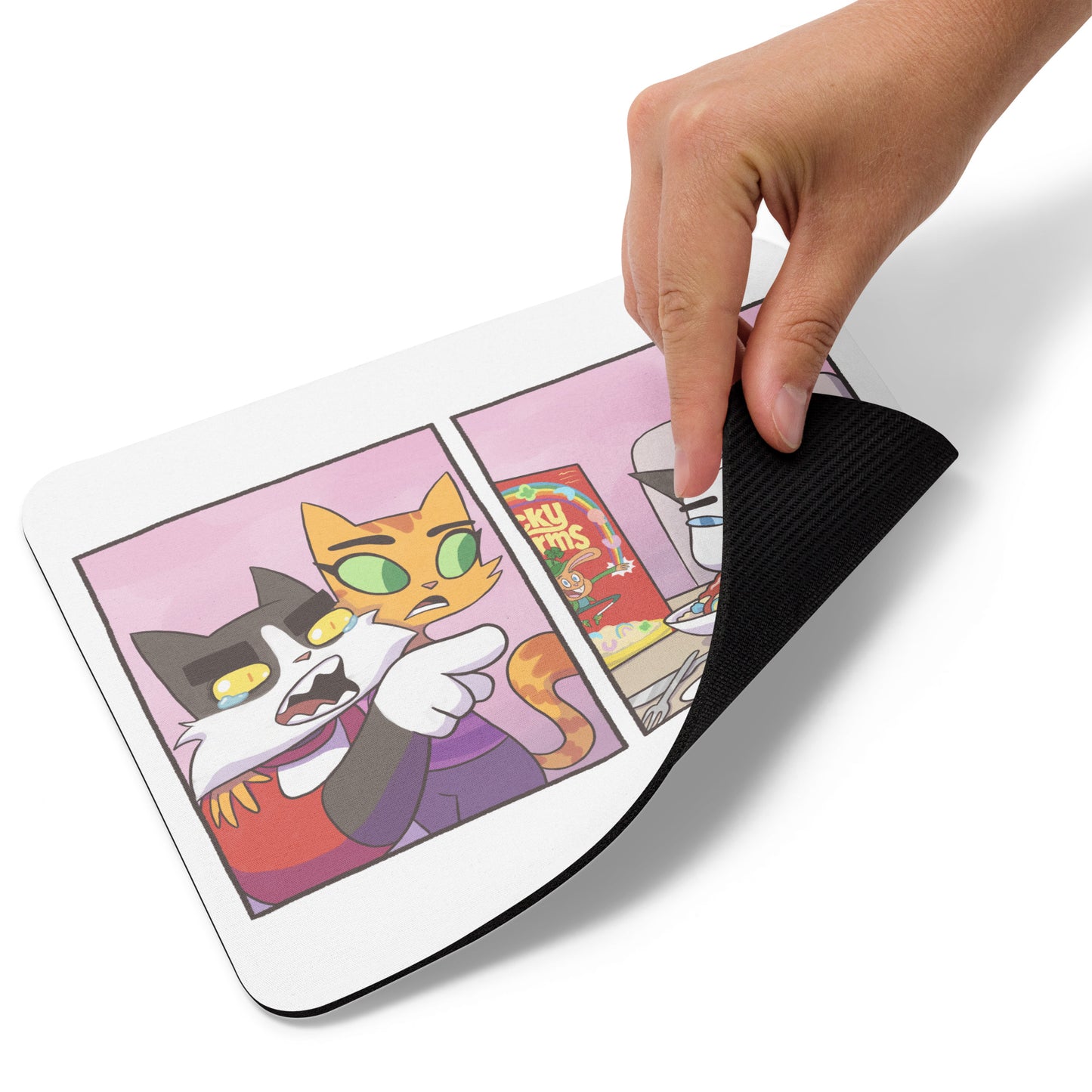 Cat Yelling at Cat Meme Mouse Pad