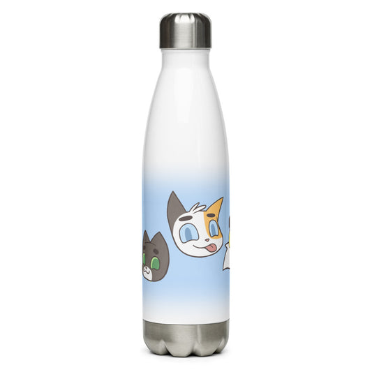 Litterbox Family Heads Water Bottle