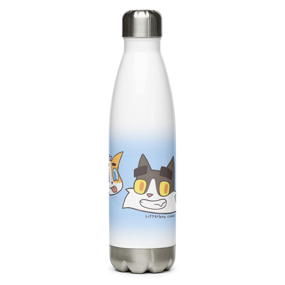 Litterbox Family Heads Water Bottle