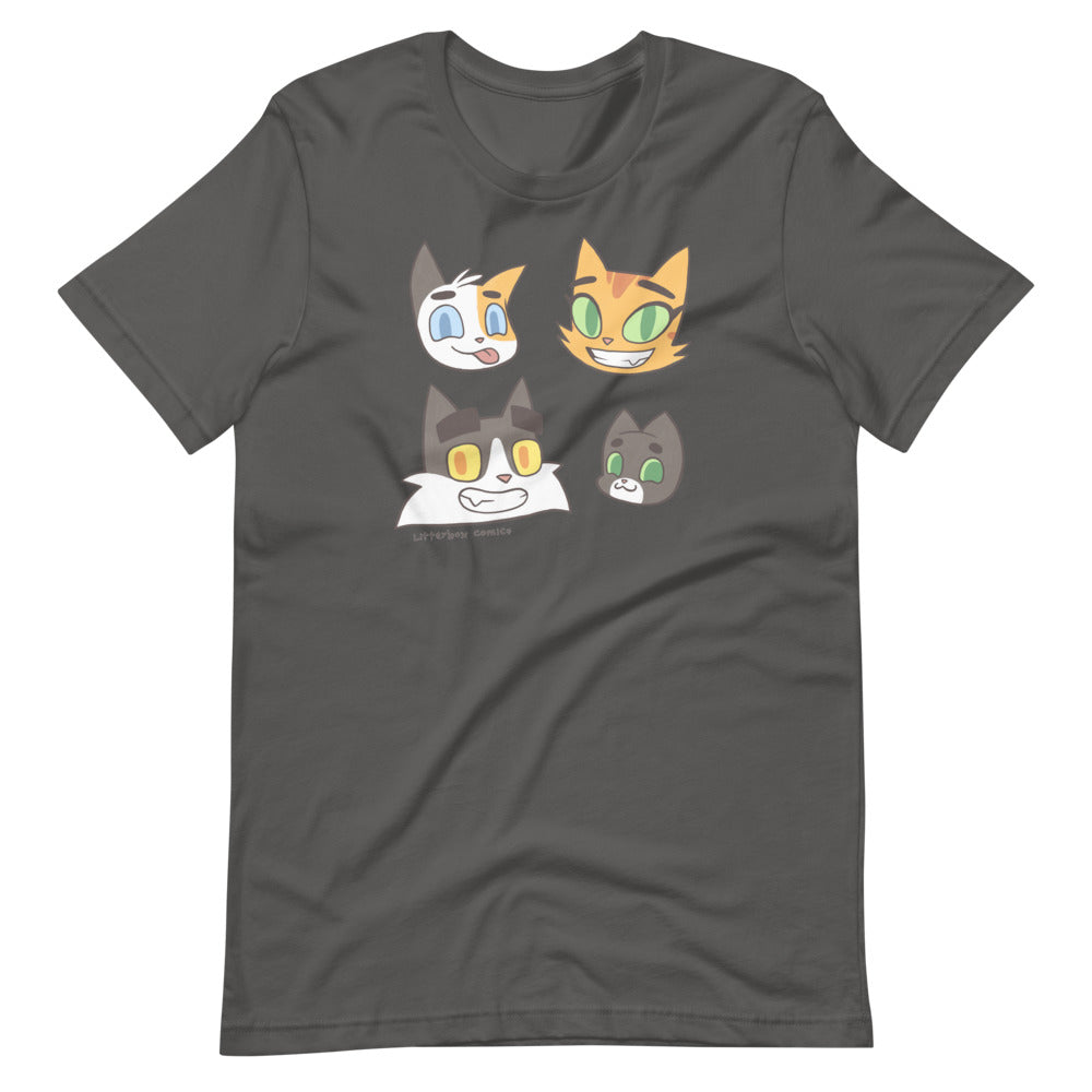 Litterbox Family Heads Unisex T-Shirt