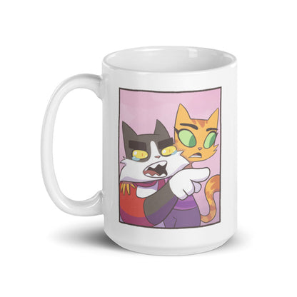 Cat Yelling at Cat Meme Mug
